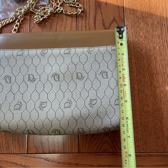 Vintage Dior honeycomb Beige & Brown Coated Canvas Shoulder Bag-no dustbag - Picture 13 of 16
